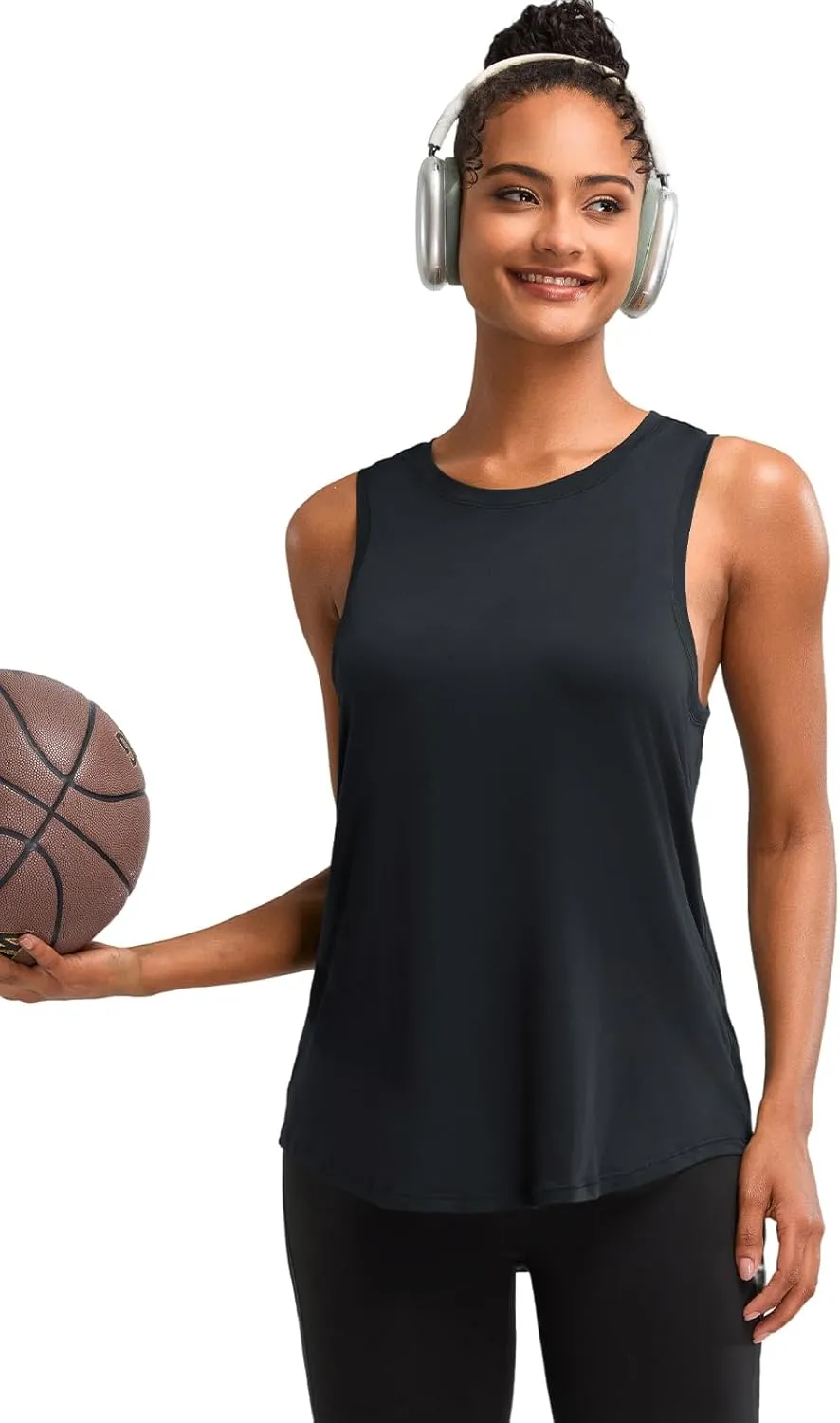 RUNNING GIRL Women's Sleeveless Workout Tops, Ultra Soft Loose Fit Active Tennis Shirts Yoga Tank for Women