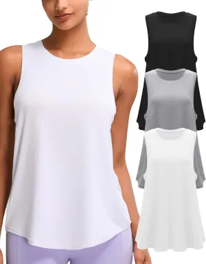 RUNNING GIRL Women's Sleeveless Workout Tops, Ultra Soft Loose Fit Active Tennis Shirts Yoga Tank for Women