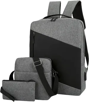 Sales Clearance Today Deals Prime Tote Bag For Women Mens 3 Piece Backpack Color Block Travel Bag Computer Business Bag Shoulder Casual Purse Daypack H