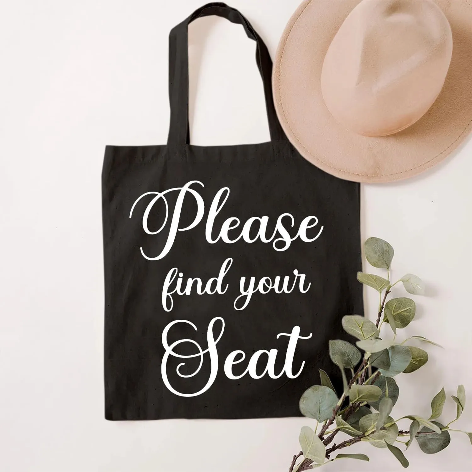 SAUIVD Please Find Your Seat Tote Bag for Women Inspirational Funny Quotes for Introvert Shoulder Reusable Grocery Bags