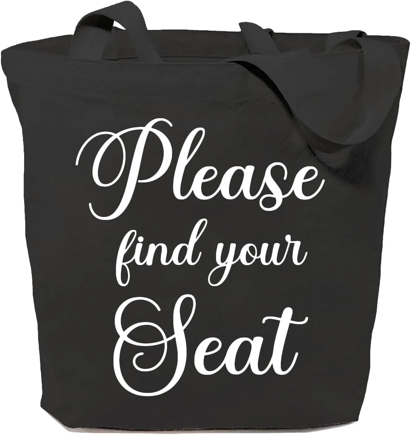 SAUIVD Please Find Your Seat Tote Bag for Women Inspirational Funny Quotes for Introvert Shoulder Reusable Grocery Bags