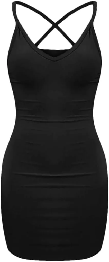Sexy Ladies Tight Fitting Camisole Dress for Women Camisole Mini Short Skirt