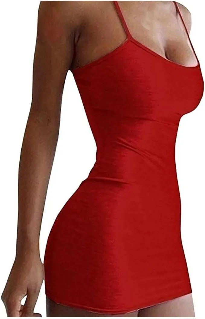 Sexy Ladies Tight Fitting Camisole Dress for Women Camisole Mini Short Skirt