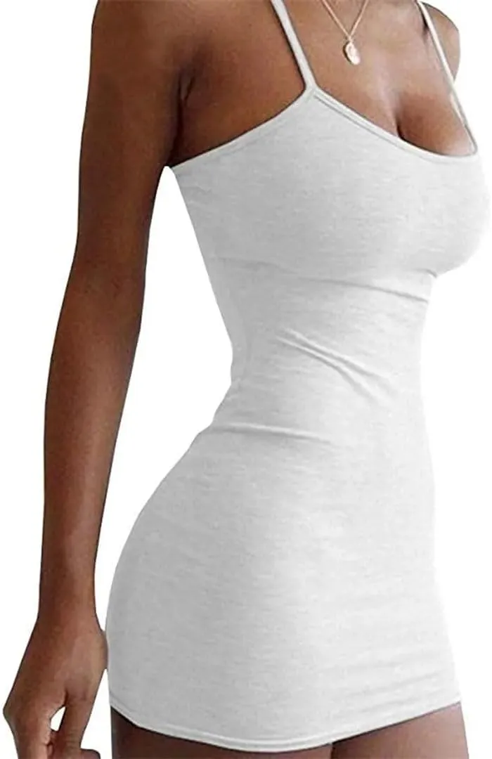Sexy Ladies Tight Fitting Camisole Dress for Women Camisole Mini Short Skirt