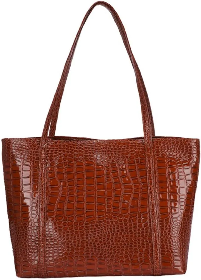 Shiny Tote Bags for Women Patent Faux Leather Handbags Large Purse Satchel Bag Hobo Handbag Shoulder Bag Minimalist