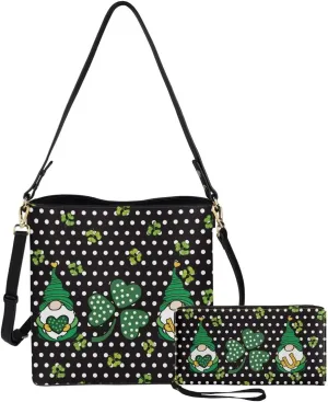 Shoulder Bags Set 2 Piece Saddle Bags Satchel Bags for Women Large Capacity with Zipper Wristlet Purses for Women