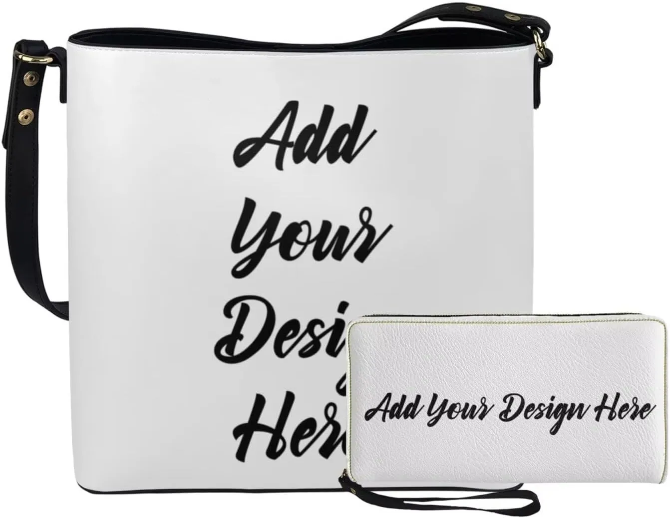 Shoulder Bags Set 2 Piece Saddle Bags Satchel Bags for Women Large Capacity with Zipper Wristlet Purses for Women