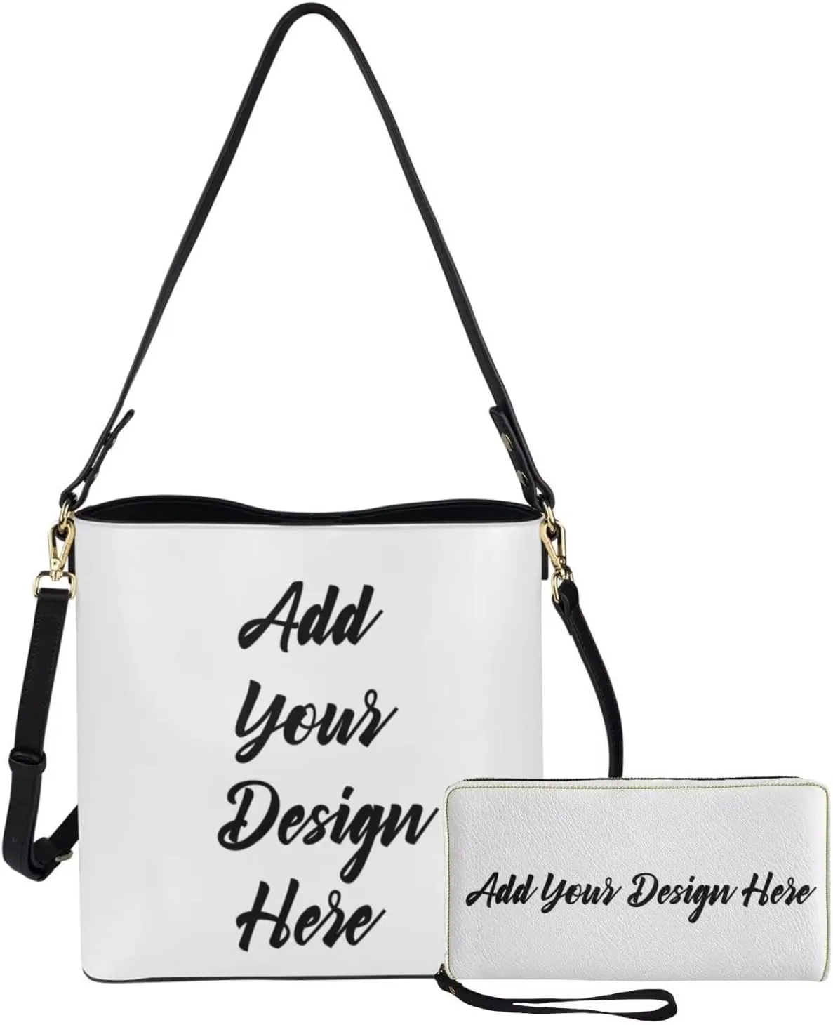 Shoulder Bags Set 2 Piece Saddle Bags Satchel Bags for Women Large Capacity with Zipper Wristlet Purses for Women