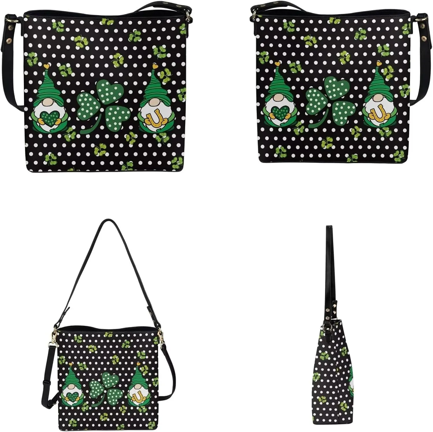 Shoulder Bags Set 2 Piece Saddle Bags Satchel Bags for Women Large Capacity with Zipper Wristlet Purses for Women