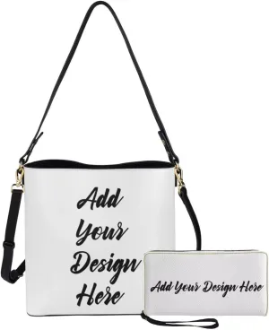 Shoulder Bags Set 2 Piece Saddle Bags Satchel Bags for Women Large Capacity with Zipper Wristlet Purses for Women