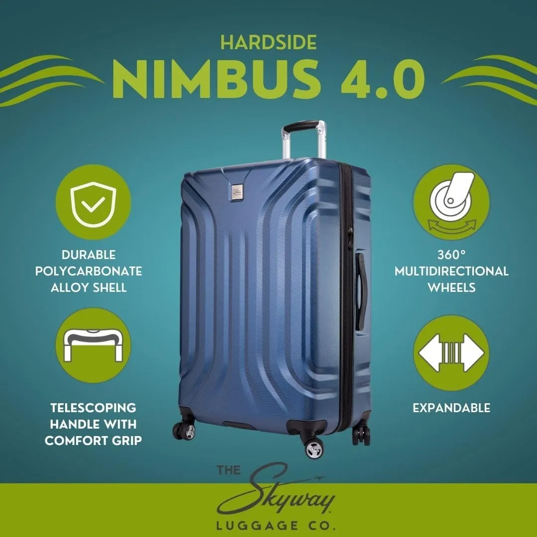 Skyway Nimbus 4.0 Expandable, Durable Hardside, 4 Wheel Spinner, Lightweight Suitcase, Unisex, Stylish