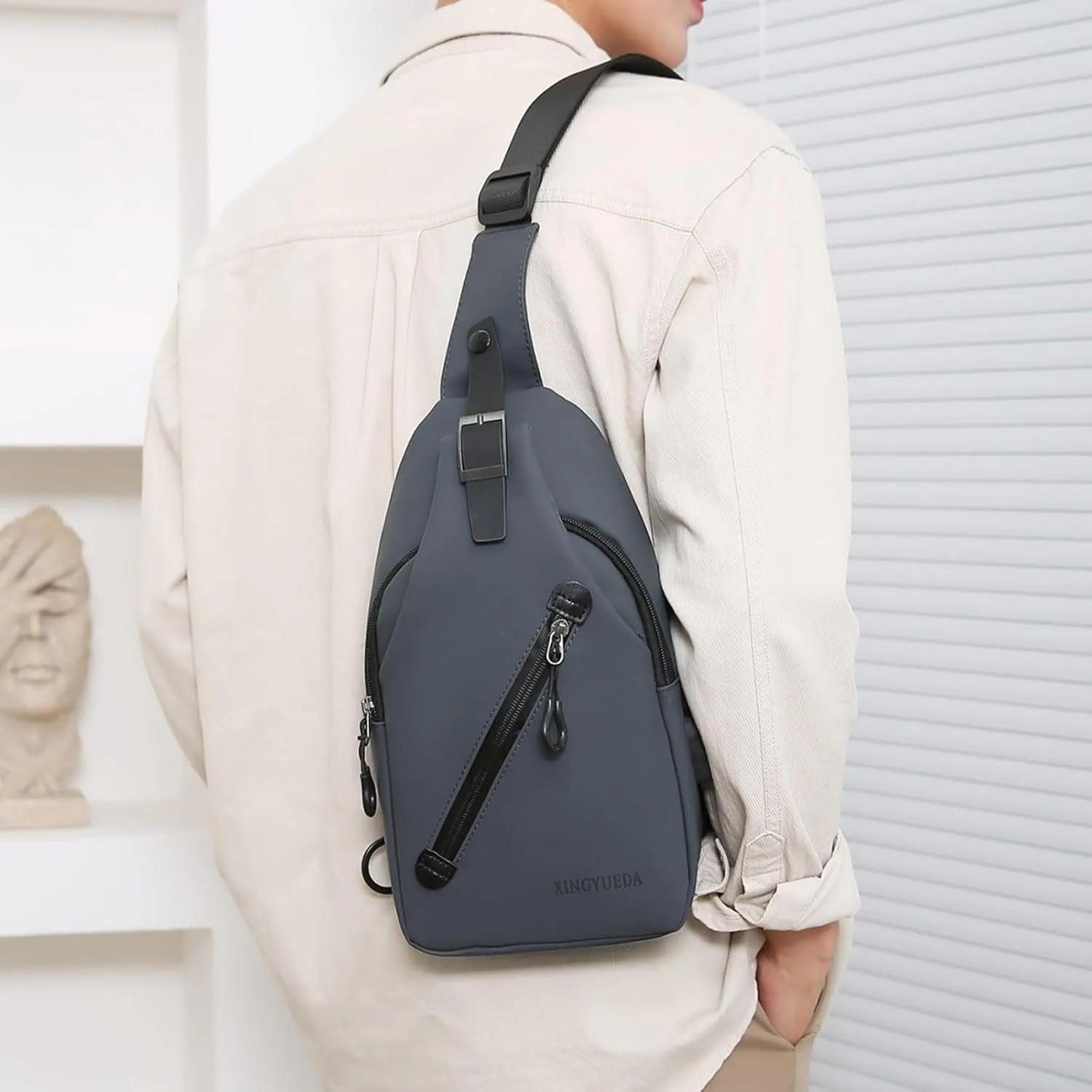 Small Backpack Purses for Women Chest Bags Daypack Crossbody for Travel Sport Running Hiking Foldable Backpack(Grey)
