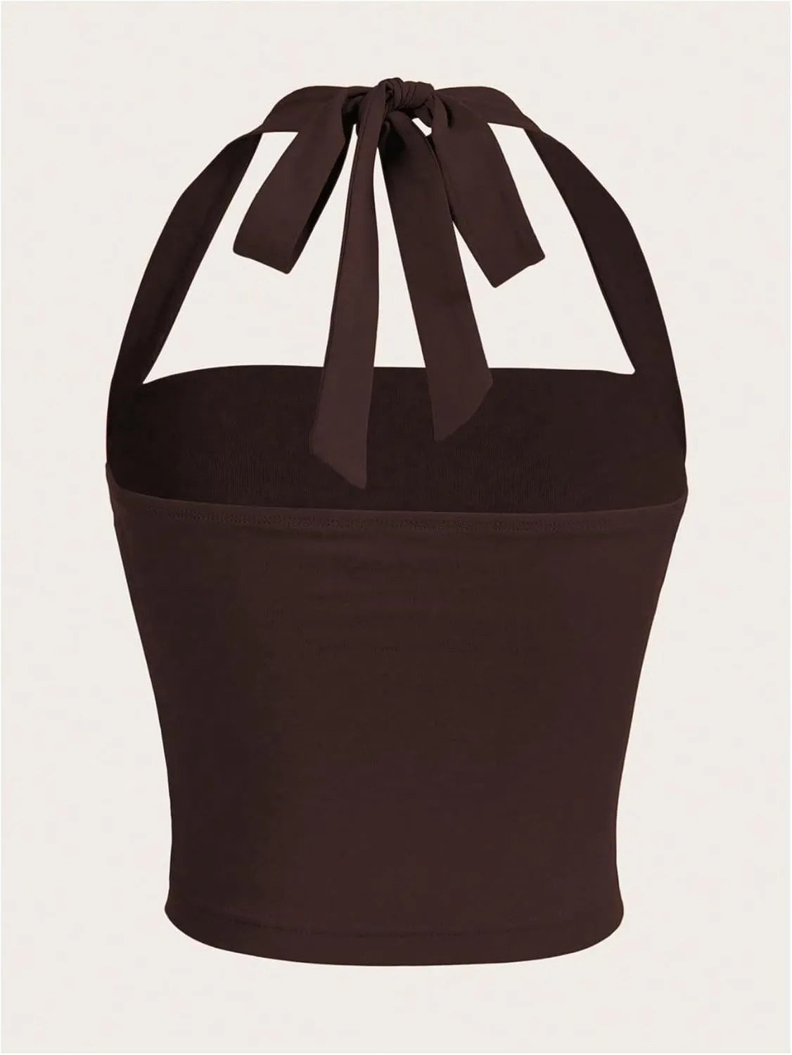SOLY HUX Women's Ruched Halter Y2K Crop Tops Tie Back Sleeveless Slim Fit Cami Tops