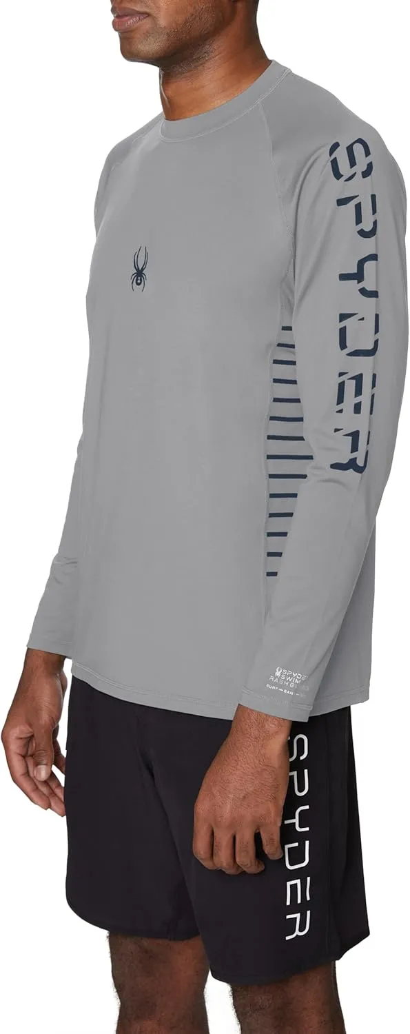 Spyder Men's Long Sleeve Rashguard  UPF , Quick-Dry, Swim Shirt, Surfing, Hiking, Workouts