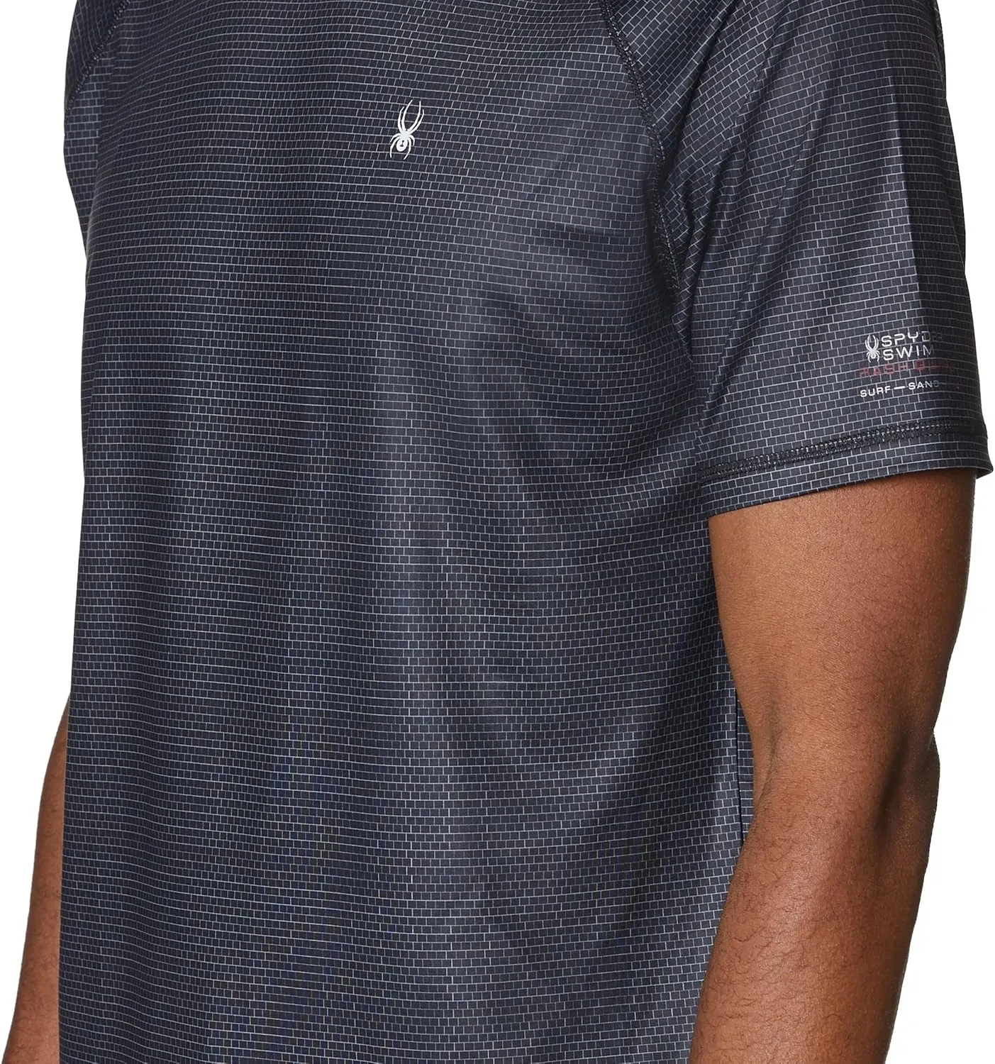 Spyder Men's Short Sleeve Rashguard  UPF , Quick-Dry, Swim Shirt, Surfing, Hiking, Workout