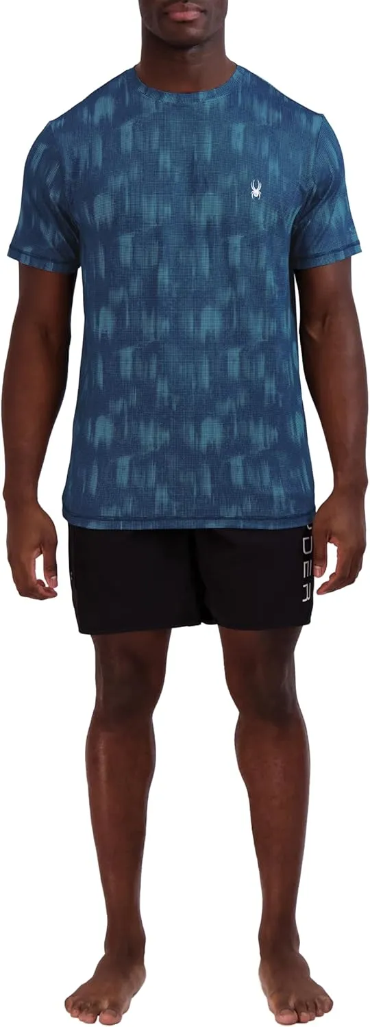 Spyder Men's Short Sleeve Rashguard  UPF , Quick-Dry, Swim Shirt, Surfing, Hiking, Workout