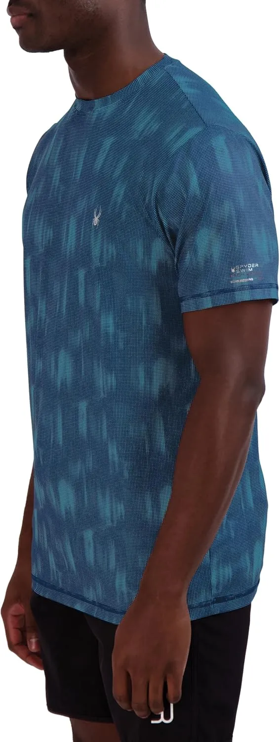 Spyder Men's Short Sleeve Rashguard  UPF , Quick-Dry, Swim Shirt, Surfing, Hiking, Workout