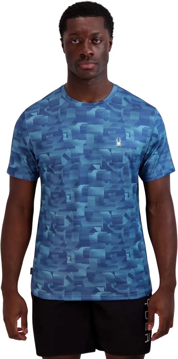 Spyder Men's Short Sleeve Rashguard  UPF , Quick-Dry, Swim Shirt, Surfing, Hiking, Workout