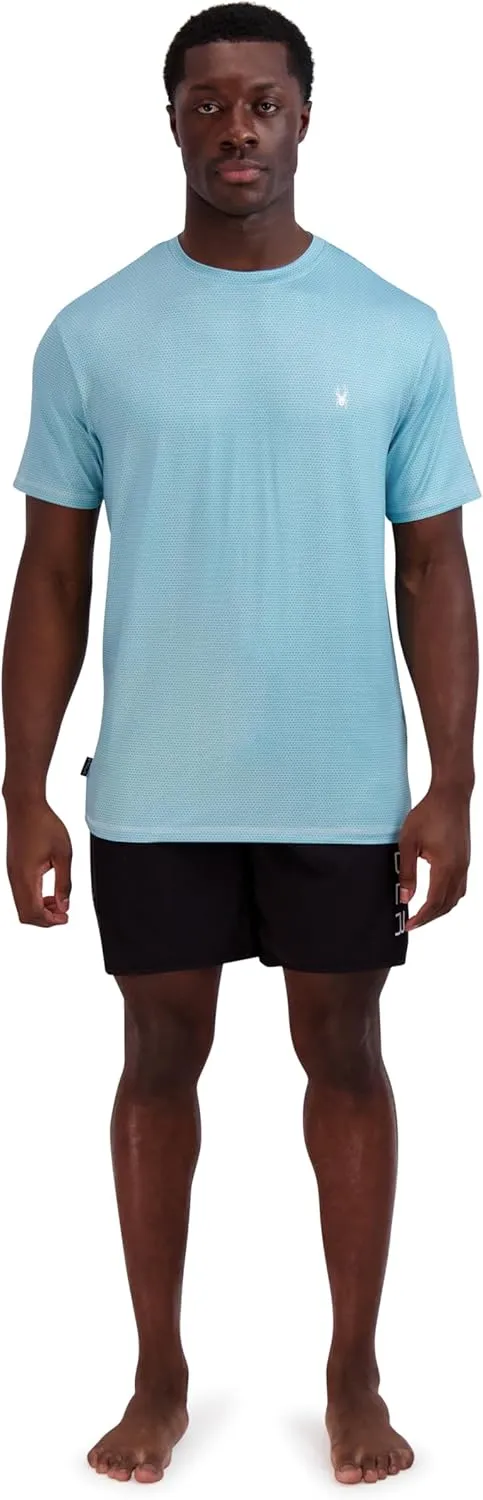 Spyder Men's Short Sleeve Rashguard  UPF , Quick-Dry, Swim Shirt, Surfing, Hiking, Workout