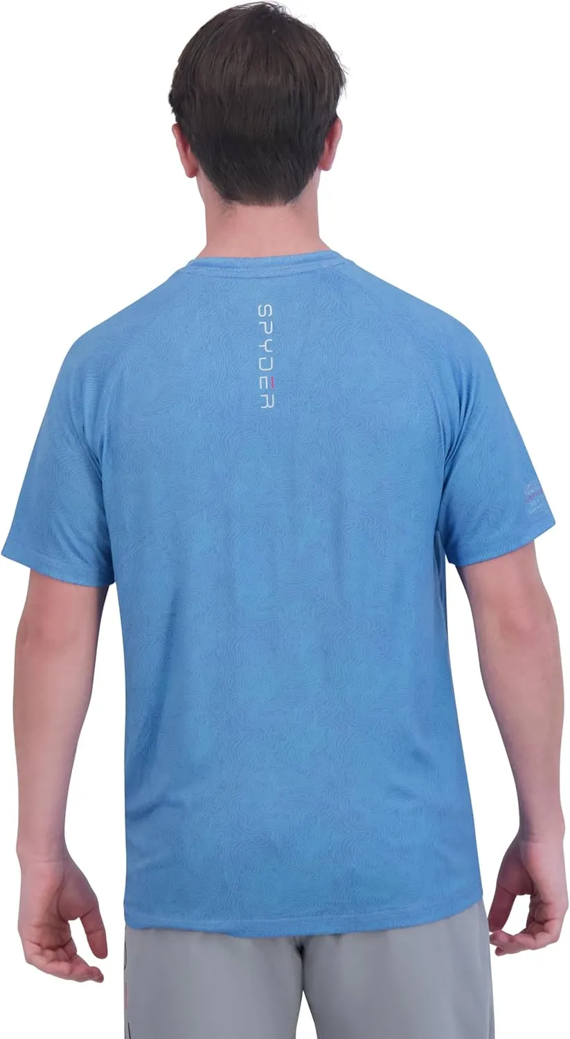 Spyder Men's Short Sleeve Rashguard  UPF , Quick-Dry, Swim Shirt, Surfing, Hiking, Workout