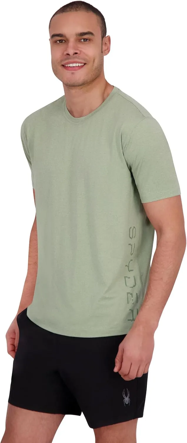 Spyder Men's Short Sleeve Rashguard  UPF , Quick-Dry, Swim Shirt, Surfing, Hiking, Workout