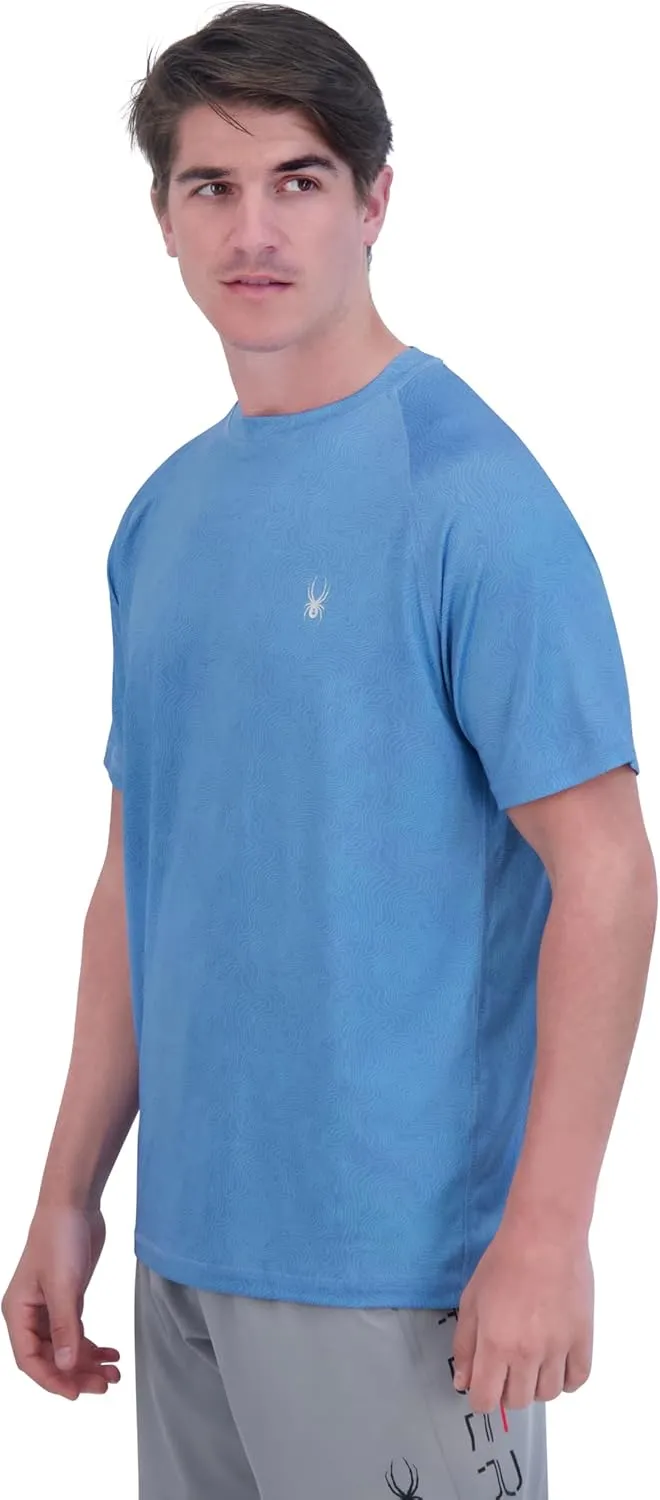 Spyder Men's Short Sleeve Rashguard  UPF , Quick-Dry, Swim Shirt, Surfing, Hiking, Workout