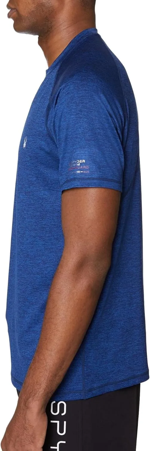 Spyder Men's Short Sleeve Rashguard  UPF , Quick-Dry, Swim Shirt, Surfing, Hiking, Workout