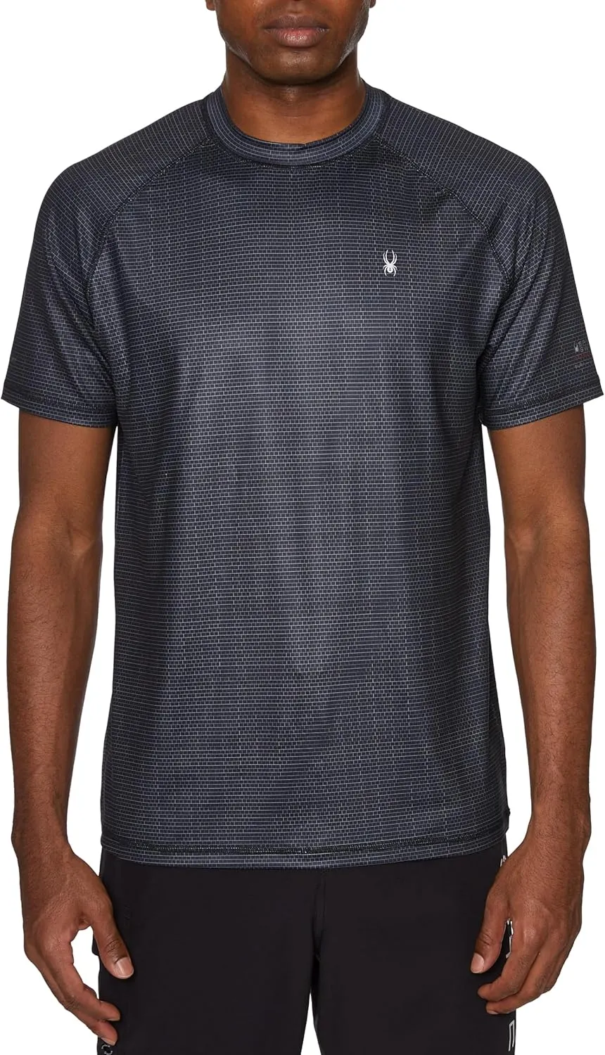 Spyder Men's Short Sleeve Rashguard  UPF , Quick-Dry, Swim Shirt, Surfing, Hiking, Workout