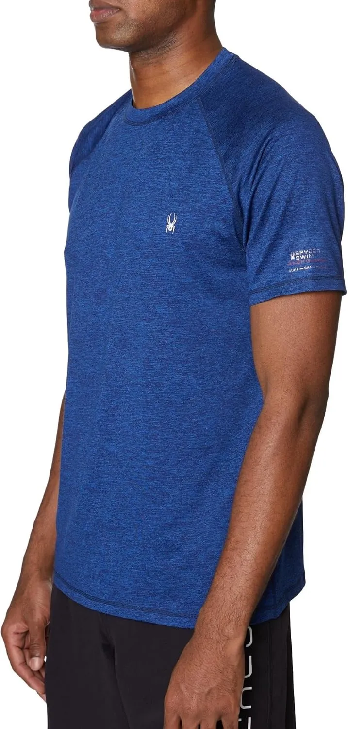 Spyder Men's Short Sleeve Rashguard  UPF , Quick-Dry, Swim Shirt, Surfing, Hiking, Workout