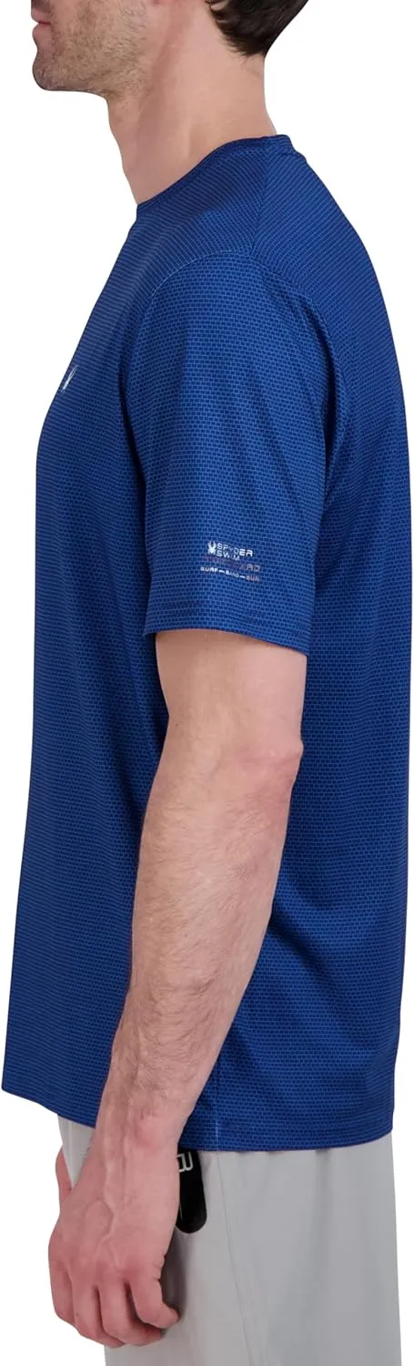 Spyder Men's Short Sleeve Rashguard  UPF , Quick-Dry, Swim Shirt, Surfing, Hiking, Workout