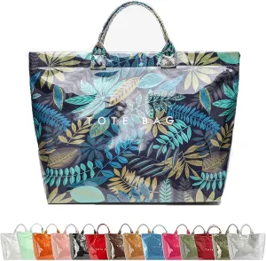 Stellaya Tote Bag, Women's PVC Kraft Paper Tote Bag, Large Shopping Hobo Handbags