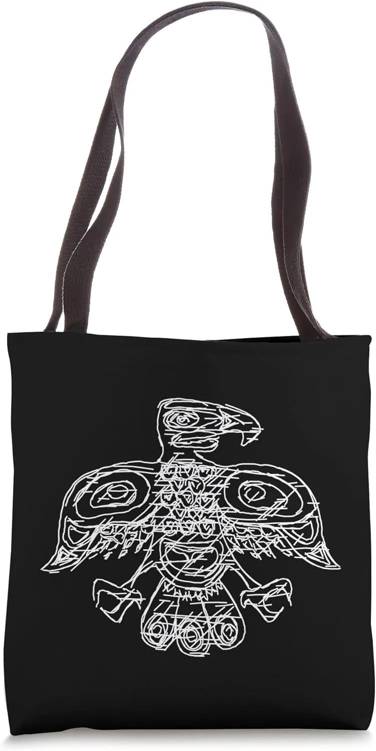 stylized doodle of native american bird Tote Bag