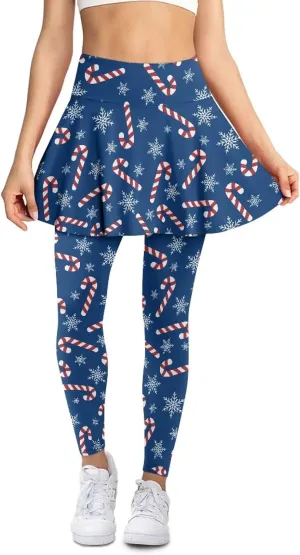Tennis Skirted Leggings for Women Athletic Skirt with Leggings Yoga Golf Skort High Waisted Workout Pants