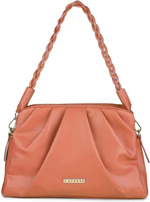 Tiril Zipper Closure Faux Leather Womens Casual Satchel Handbag(PINK, MEDIUM), Peach, M