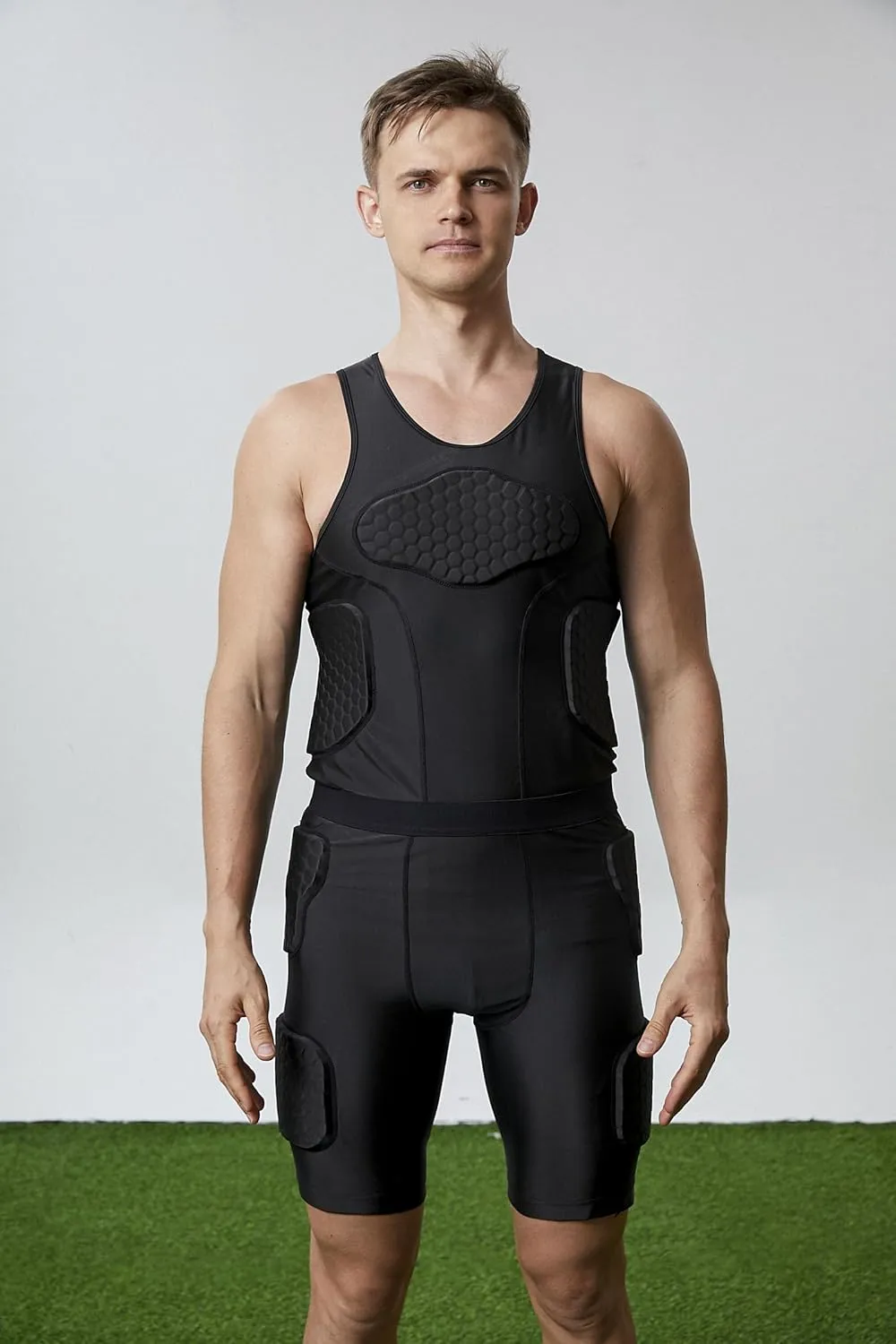 Topeter Mens Padded Shorts Skate Compression Short Basketball Hip Protective Underwear