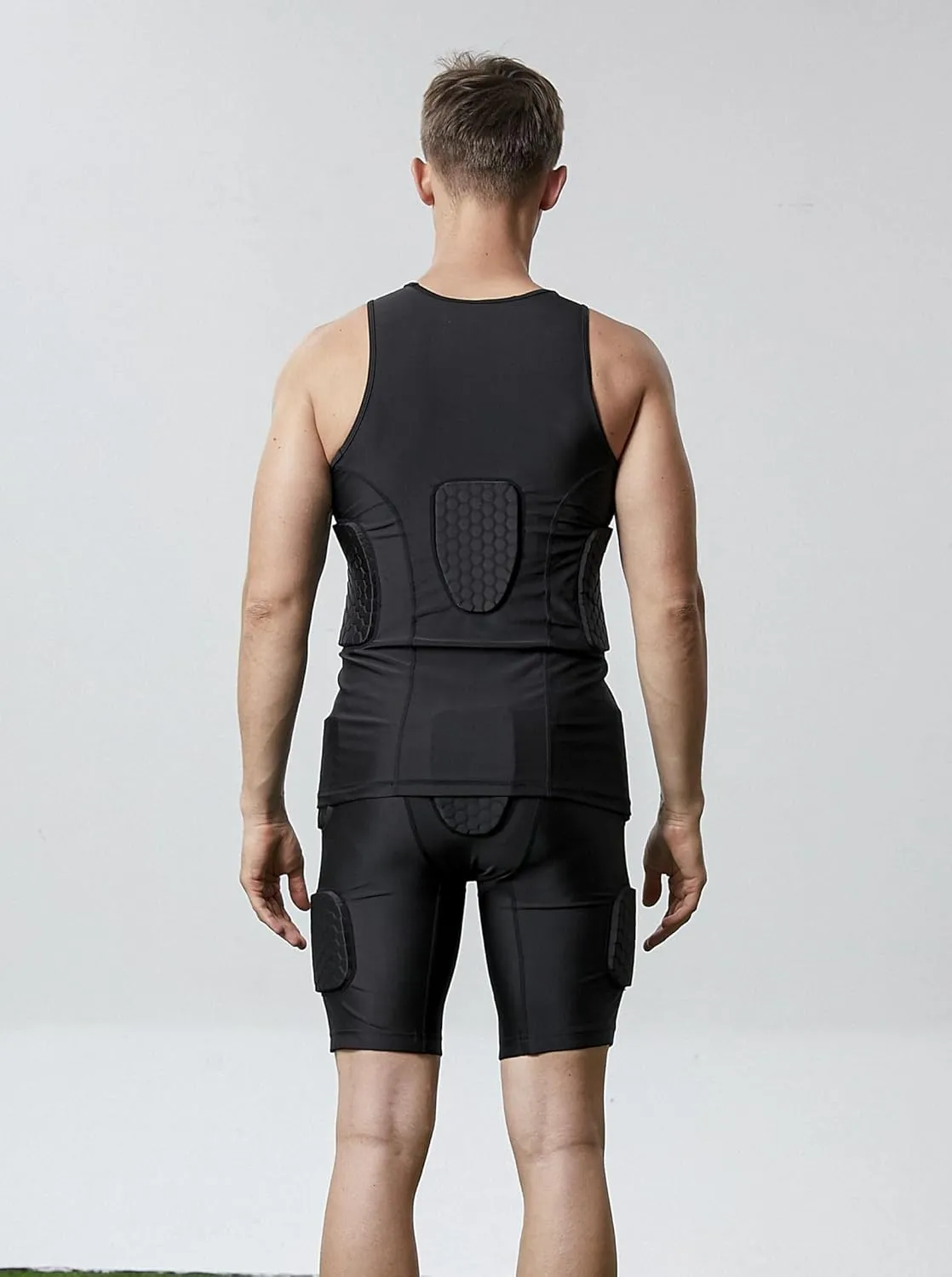 Topeter Mens Padded Shorts Skate Compression Short Basketball Hip Protective Underwear