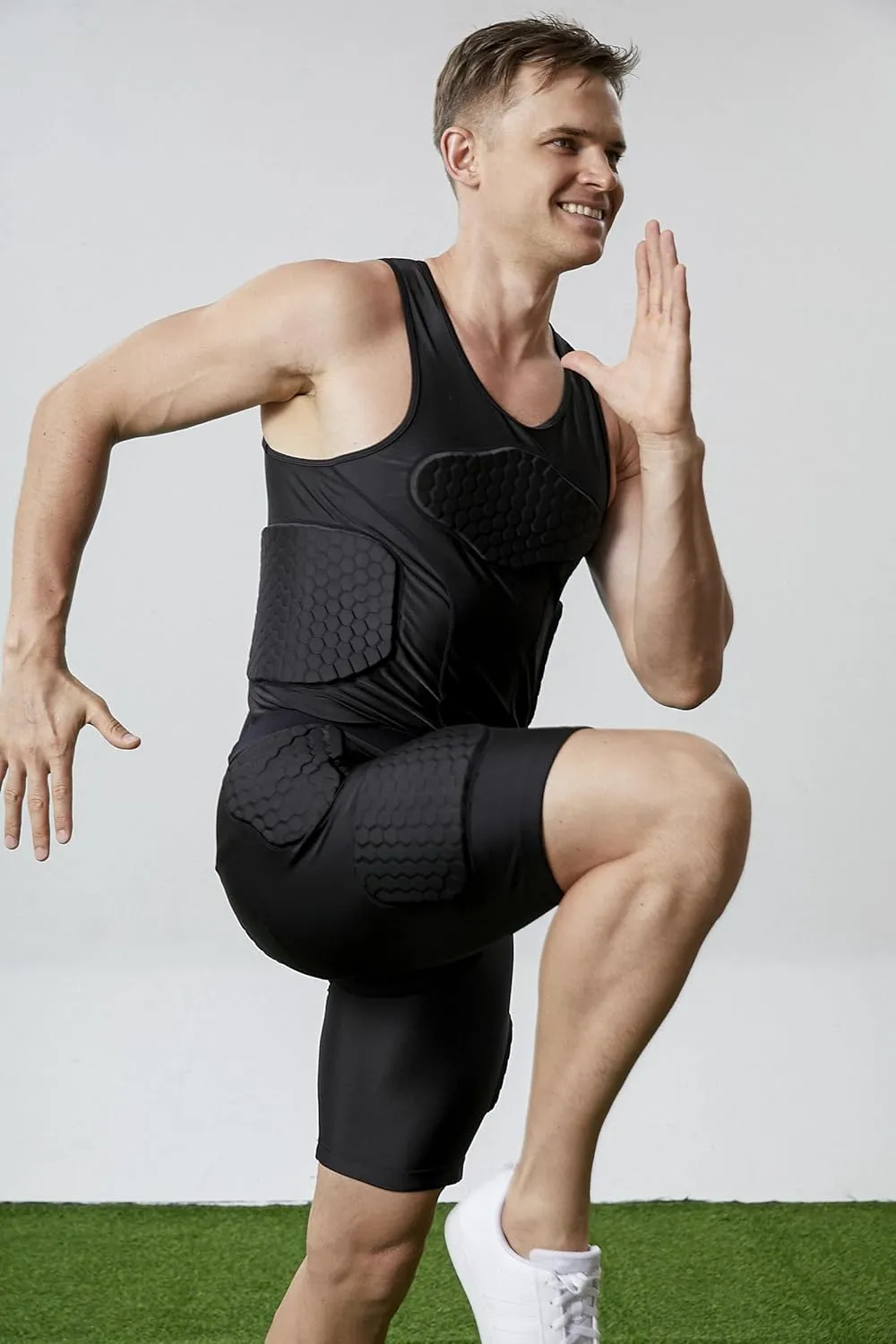 Topeter Mens Padded Shorts Skate Compression Short Basketball Hip Protective Underwear