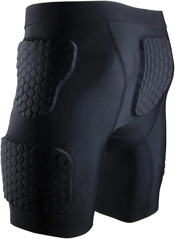 Topeter Mens Padded Shorts Skate Compression Short Basketball Hip Protective Underwear