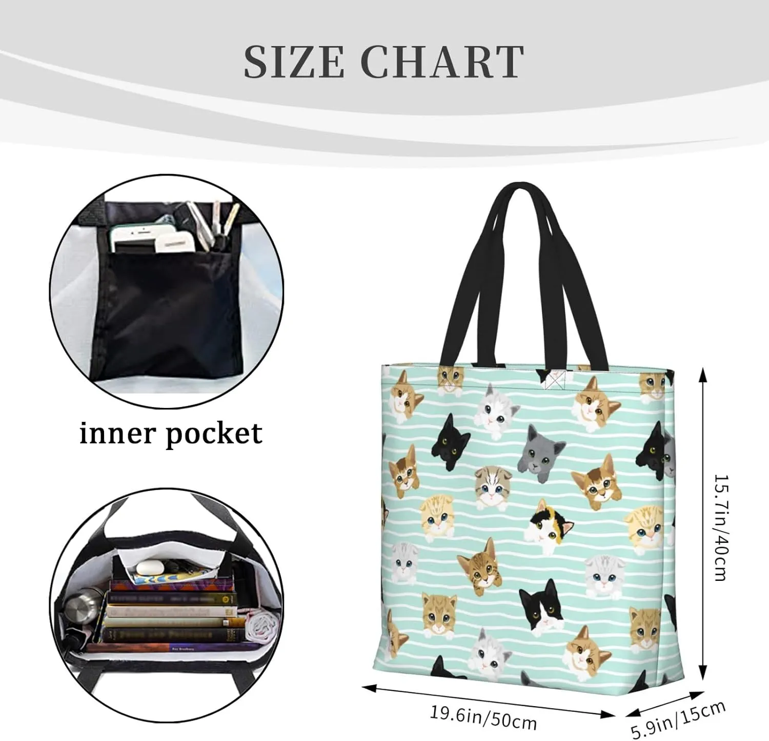 Tote Bag for Women, Reusable Grocery Bags Shopping Bags, Canvas Tote Bag Large Tote Bags for Women