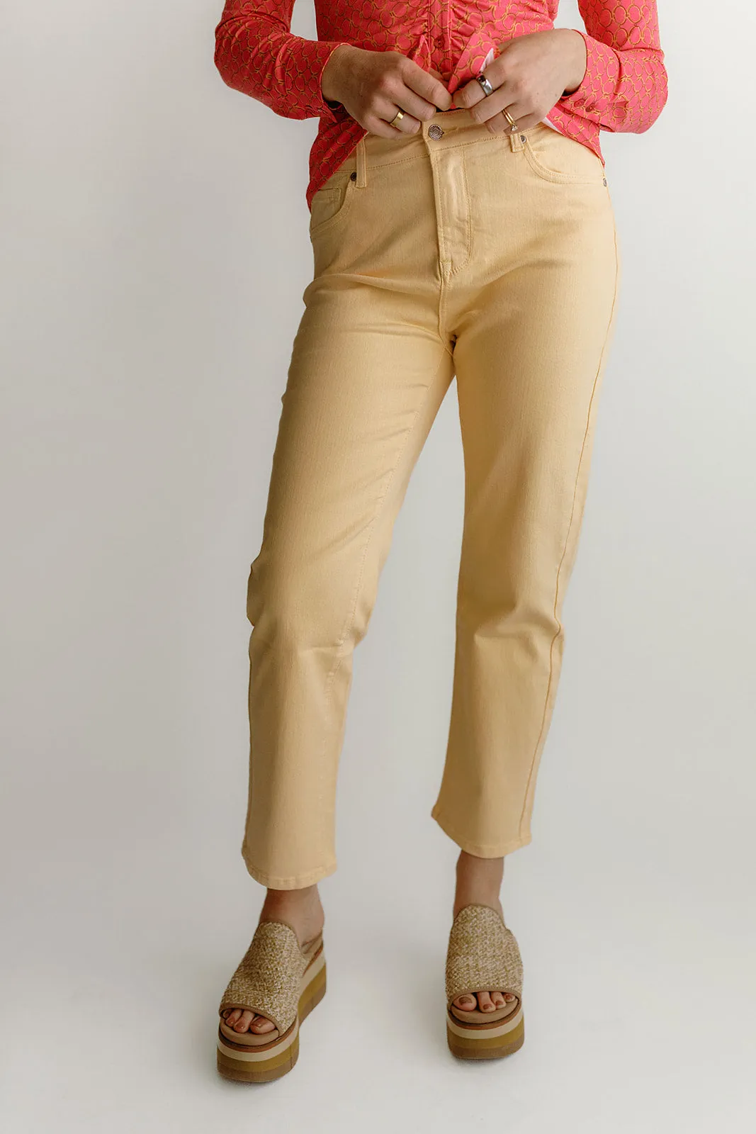 Trousers Straight Colored Jeans