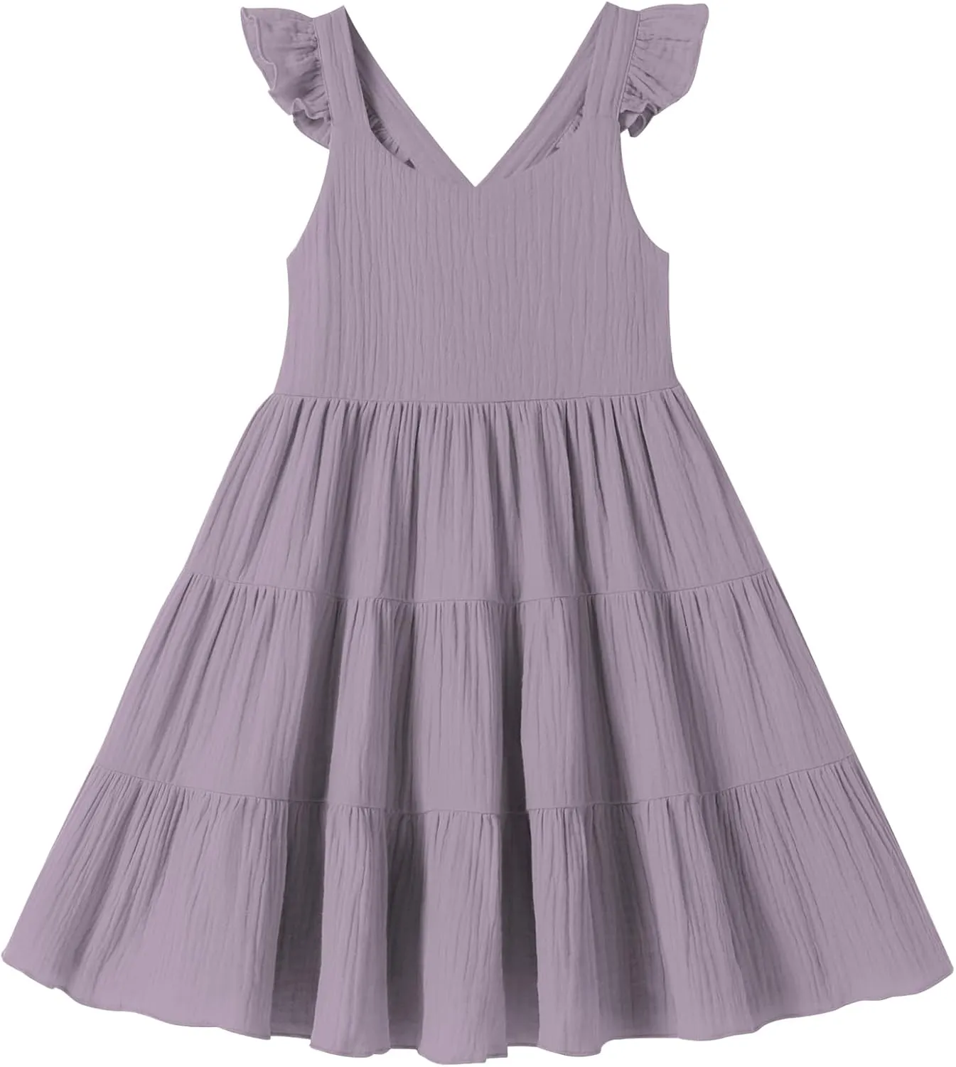 Unikaka Baby Girls Dresses Ruffle Sleeveless Toddler Princess Party Dresses Little Girls Beach Casual Summer Sundress 2-6Y