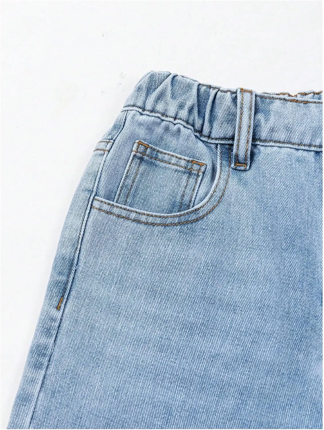 WDIRARA Girl's High Waisted Button Wide Leg Jeans Casual Long Denim Pants with Pocket