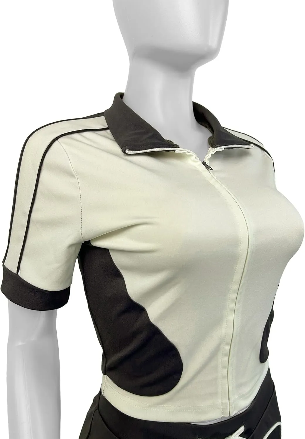 Women 2 Piece Outfits Tracksuit Jumpsuits Zip Tops Short Pants Set 2025 Y2K Outfits
