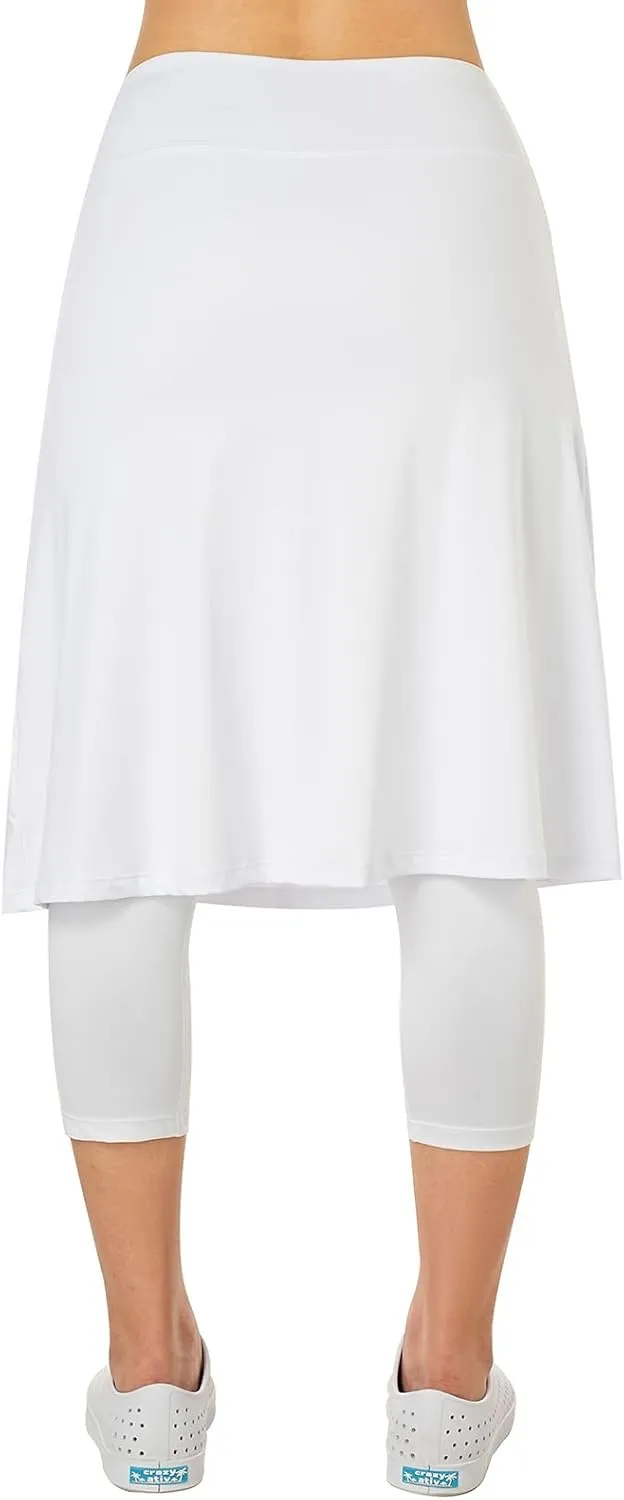 Women Athletic Knee Length Skirts with Leggings,Skorts Leggings&Skirted Capris Skorts for Women Yoga Pockets