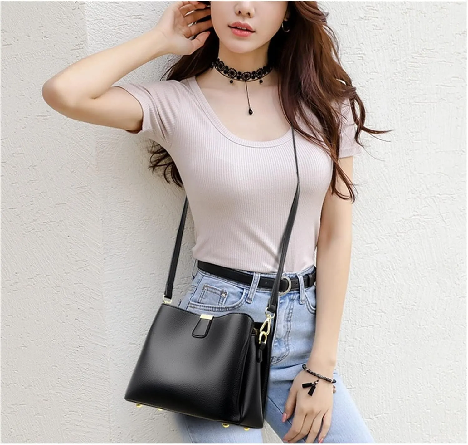 Women Bucket Bag Fashion Shoulder Bag For Girls Large Capacity Messenger Crossbody Bag For Women(Brown)