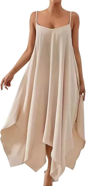 Women's 2025 Summer Dress Casual Boho Sundress Spaghetti Strap Swimwear Cover Up Beach Flowy Midi Flowy Vacation Tank Dresses