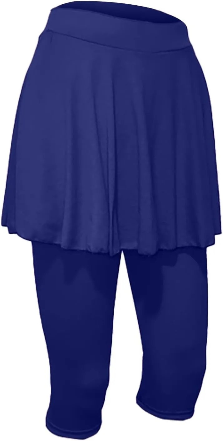 Womens Capri Yoga Legging with Skirts Women's Athletic Ruffle Skort with Leggings Golf Skirts Yoga Leggings
