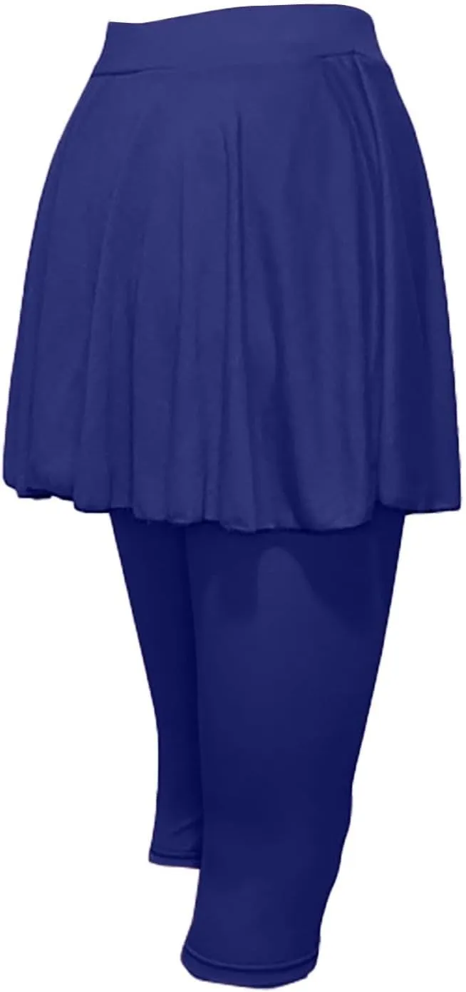 Womens Capri Yoga Legging with Skirts Women's Athletic Ruffle Skort with Leggings Golf Skirts Yoga Leggings
