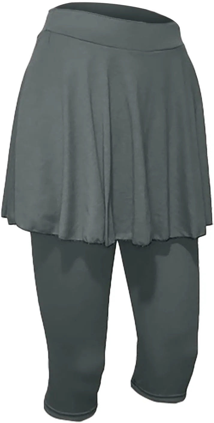 Womens Capri Yoga Legging with Skirts Women's Athletic Ruffle Skort with Leggings Golf Skirts Yoga Leggings