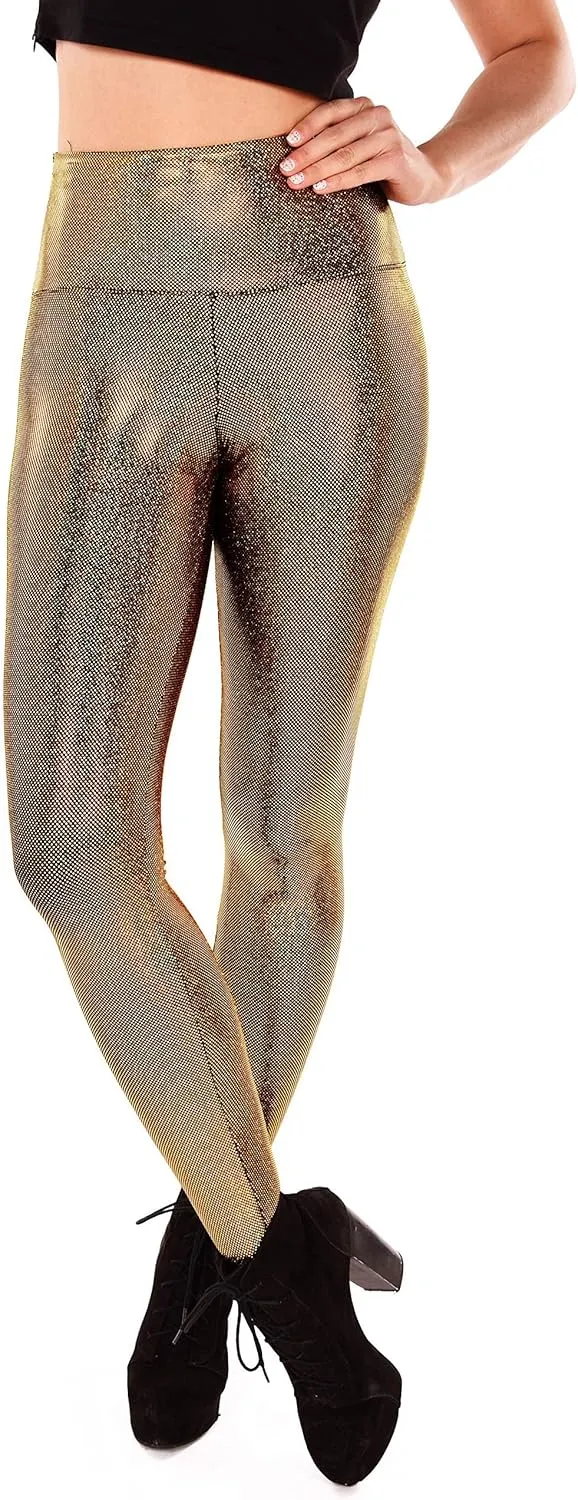 Women's Holographic Leggings: Iridescent Disco Leggings Many Colors! Fun Festival Outfit - Made in The USA